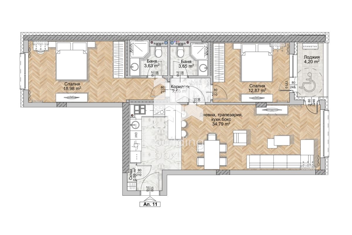 Продава 3-СТАЕН, гр. София, Люлин 8, снимка 2 - Апартаменти - 54107982
