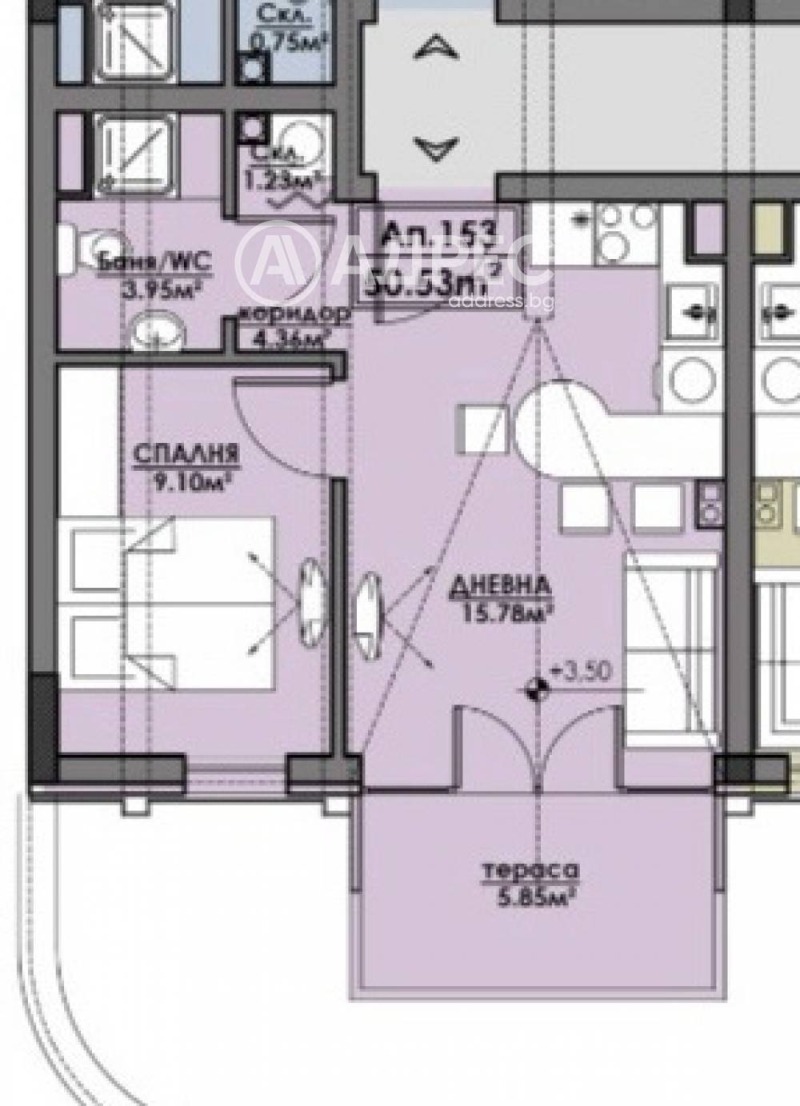 Продава 2-СТАЕН, гр. Бургас, област Бургас, снимка 3 - Апартаменти - 52036991