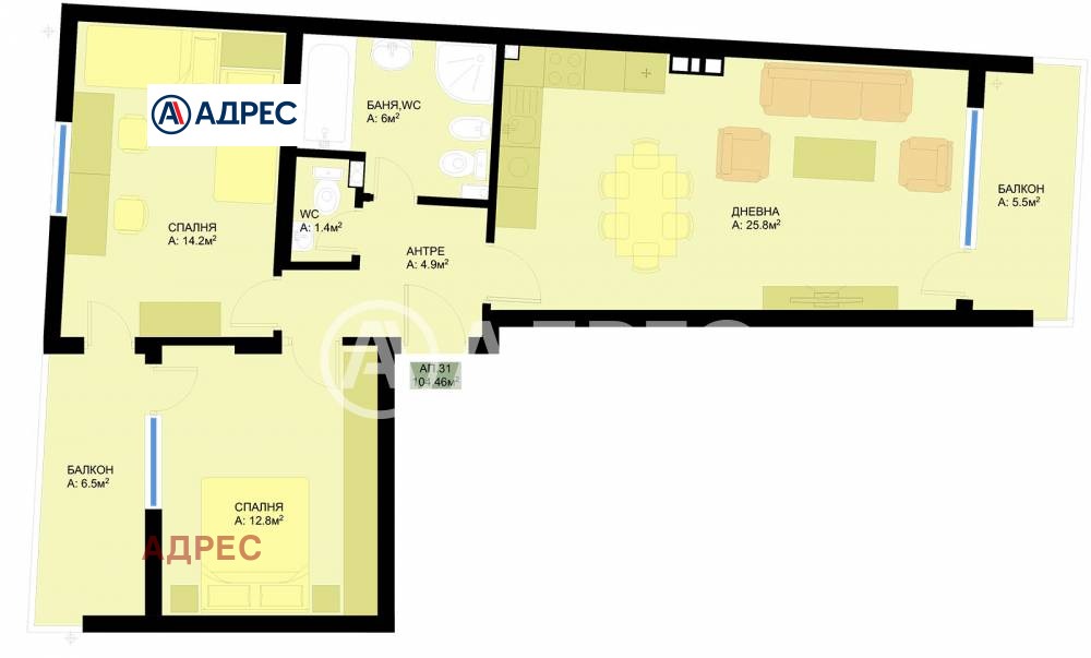 Продава 3-СТАЕН, гр. Варна, Гранд Мол, снимка 3 - Апартаменти - 53897495