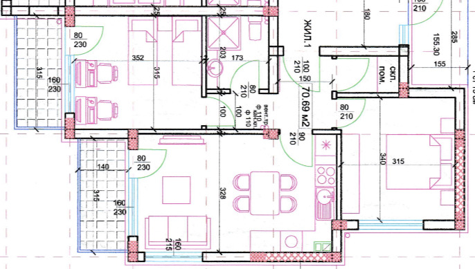 En venta  2 dormitorios Varna , Vinitsa , 87 metros cuadrados | 99757526