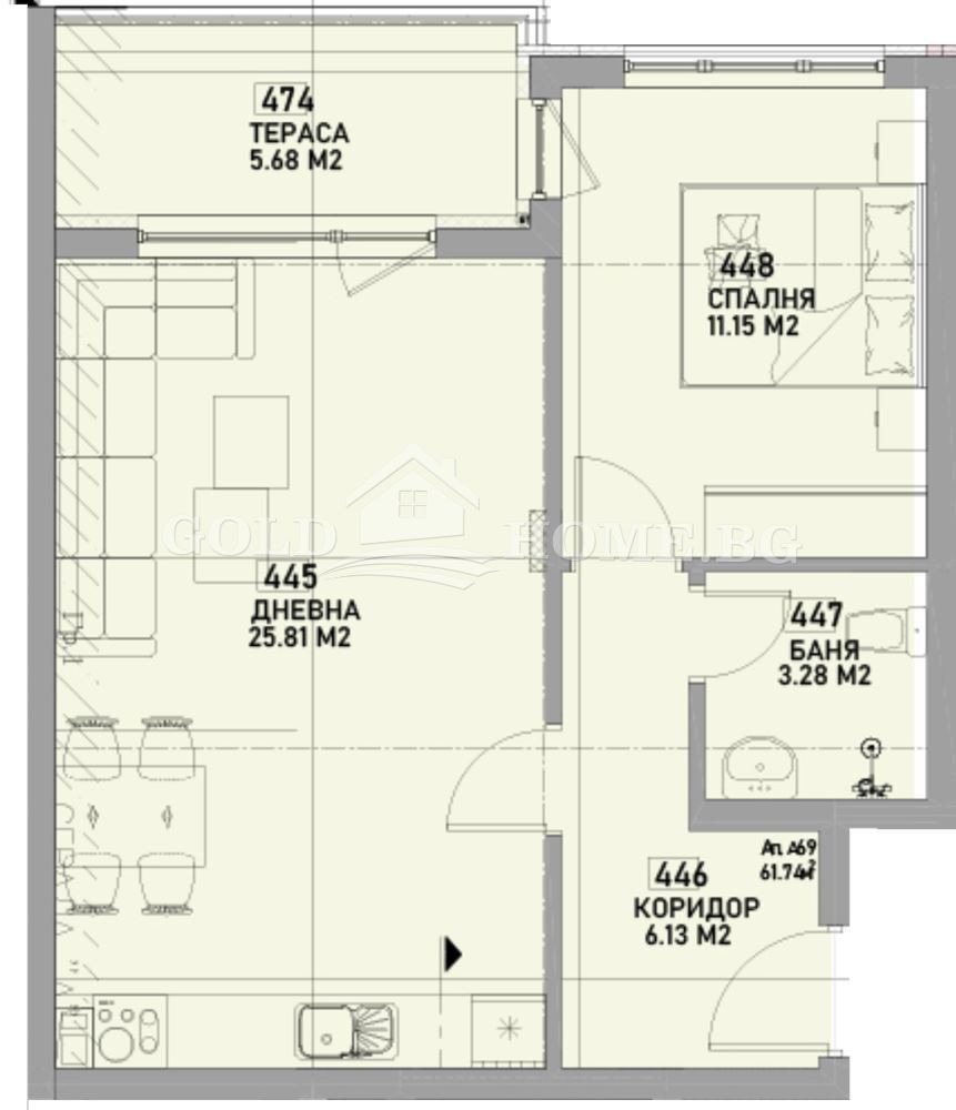 Продава 2-СТАЕН, гр. Пловдив, Беломорски, снимка 2 - Апартаменти - 56161762