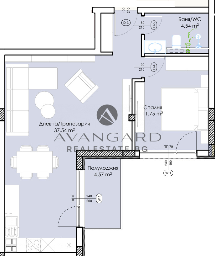 En venta  1 dormitorio Plovdiv , Tsentar , 76 metros cuadrados | 90219412 - imagen [4]