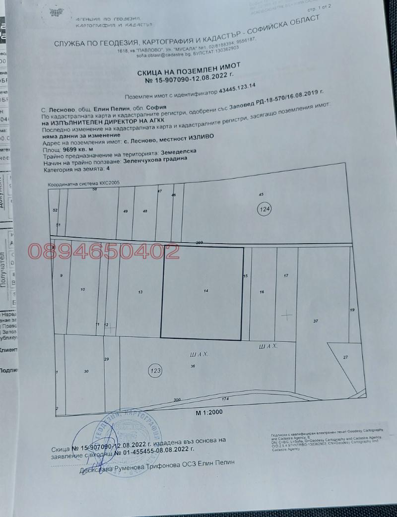 Продава ЗЕМЕДЕЛСКА ЗЕМЯ, с. Лесново, област София област, снимка 3 - Земеделска земя - 47734317