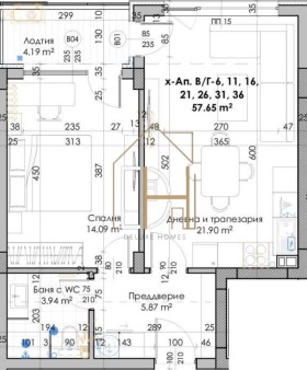 Продава 2-стаен град Пловдив Южен - [1] 