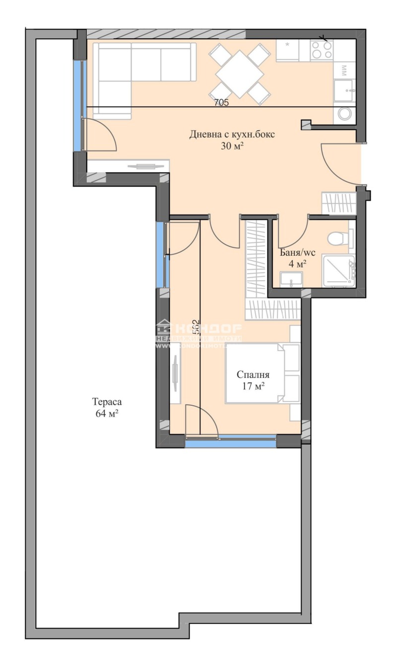 En venta  1 dormitorio Plovdiv , Karshiyaka , 141 metros cuadrados | 45367549 - imagen [3]