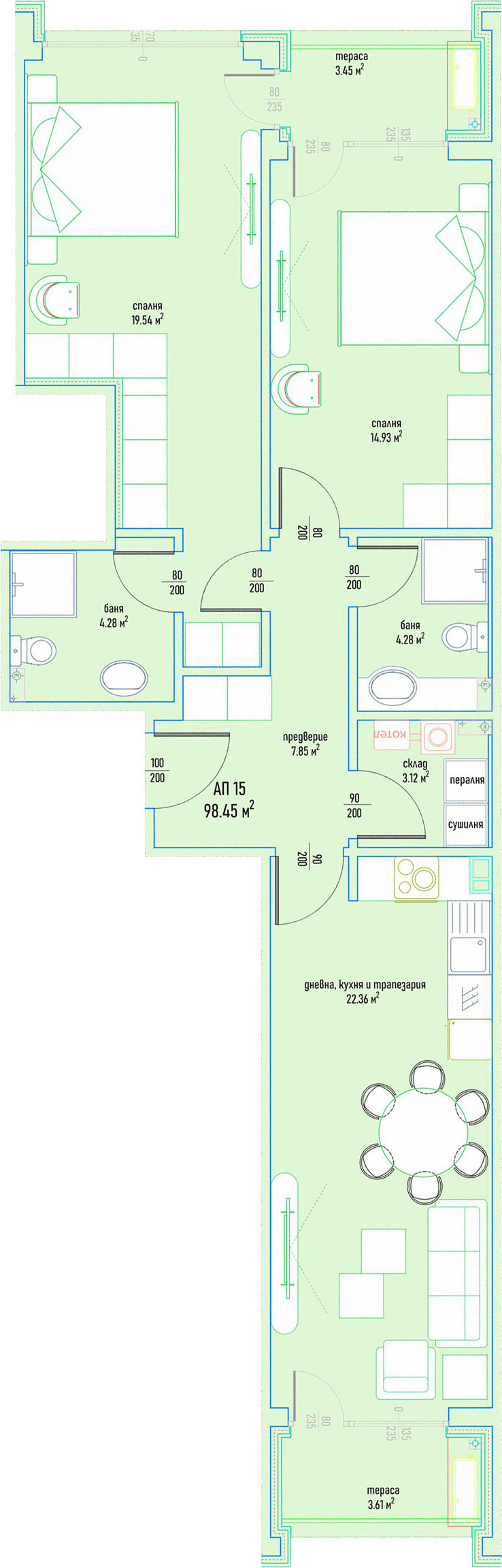 Продава 3-СТАЕН, гр. София, Студентски град, снимка 3 - Апартаменти - 54355408