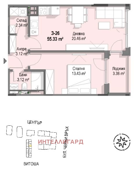 Till salu  1 sovrum Sofia , Krastova vada , 65 kvm | 33020375 - bild [14]