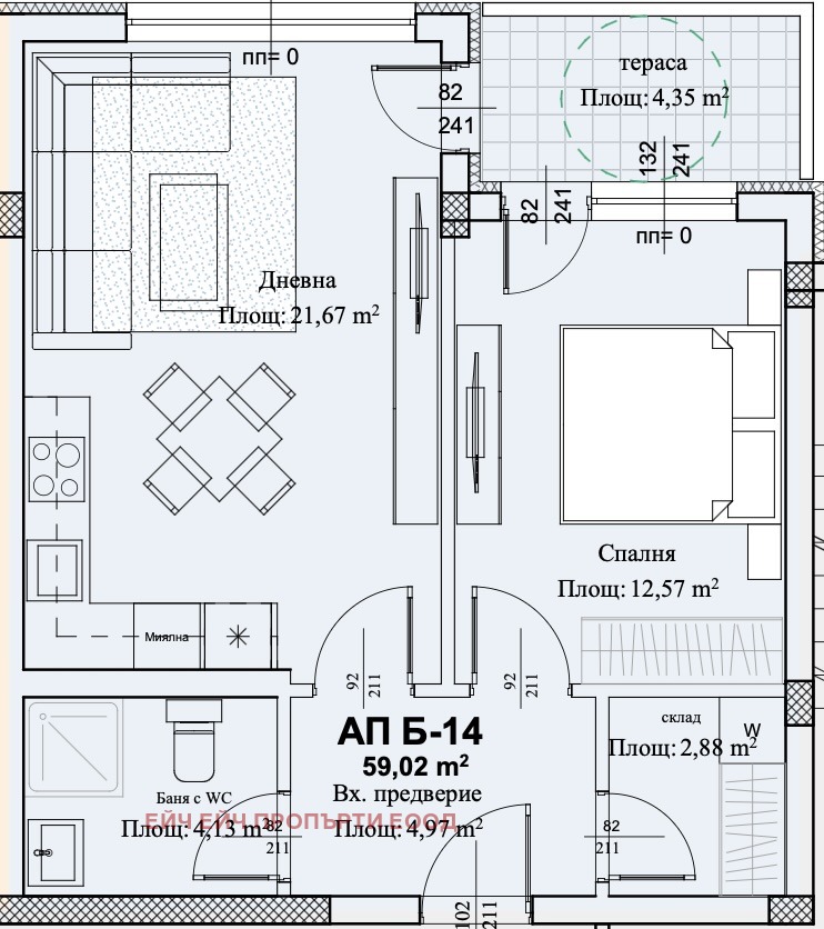 Til salg  1 soveværelse Plovdiv , Zapaden , 68 kvm | 35807045