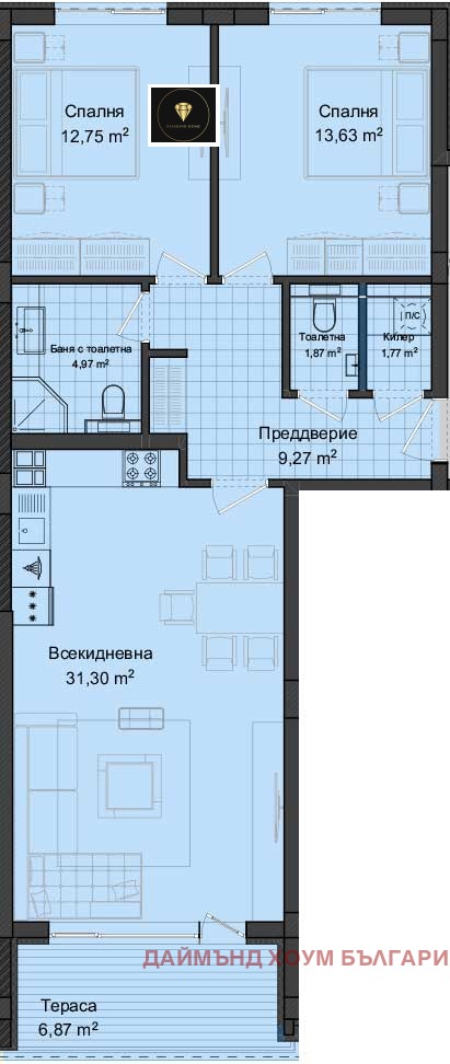 Продава 3-СТАЕН, гр. Пловдив, Гагарин, снимка 2 - Aпартаменти - 49459193