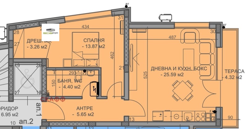 На продаж  1 спальня Пловдив , Коматево , 84 кв.м | 49974737