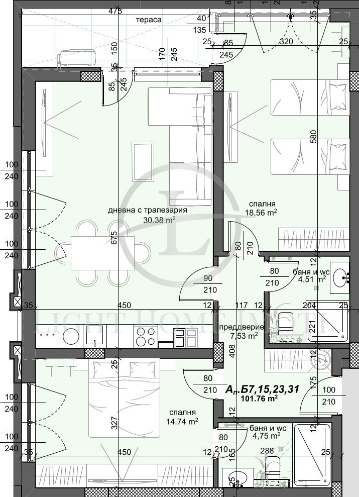 De vânzare  2 dormitoare Plovdiv , Traciia , 125 mp | 89170992 - imagine [5]