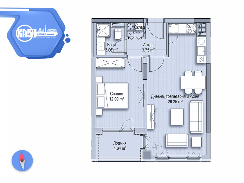 Продава  2-стаен град София , Витоша , 74 кв.м | 85550123 - изображение [2]