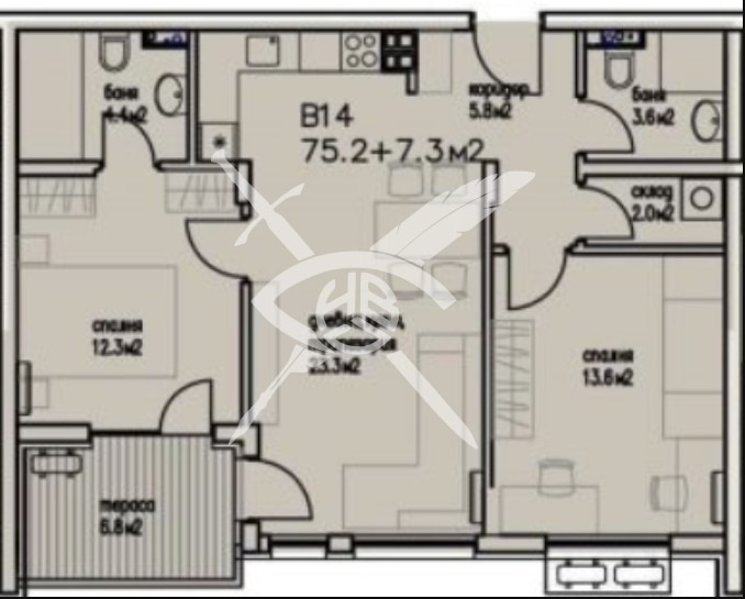 Satılık  2 yatak odası Burgas , Sarafovo , 82 metrekare | 42737450 - görüntü [2]