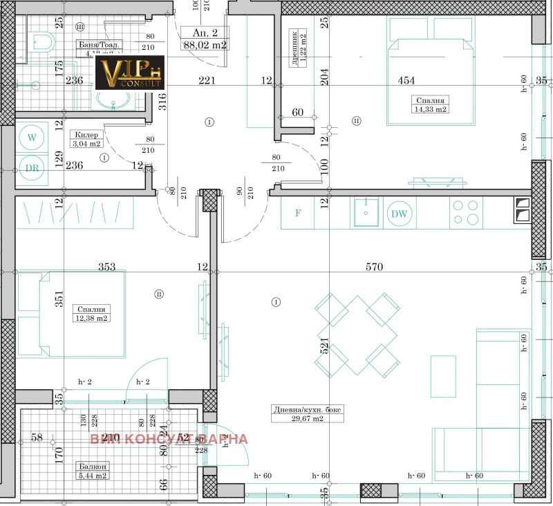 Продава 3-СТАЕН, гр. Варна, Кайсиева градина, снимка 2 - Апартаменти - 53116279