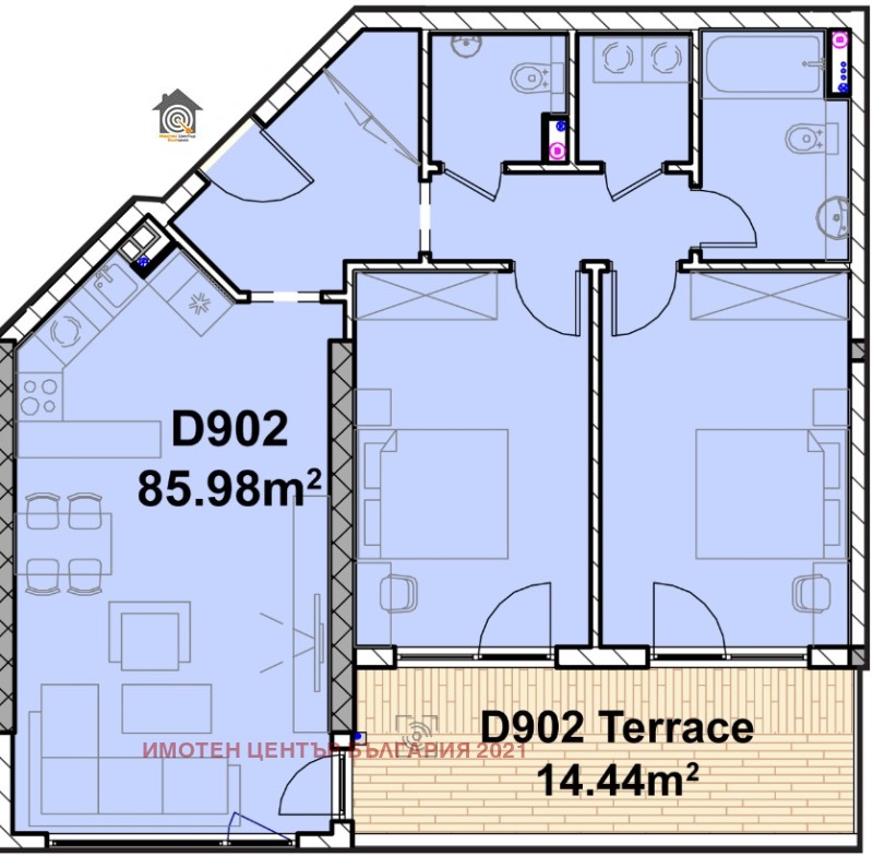 Продава 3-СТАЕН, гр. София, Полигона, снимка 2 - Aпартаменти - 48584842