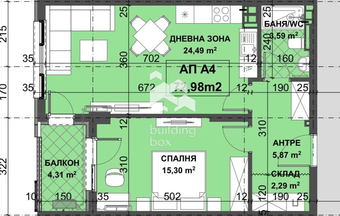 Продава 2-СТАЕН, гр. Пловдив, Остромила, снимка 5 - Апартаменти - 54939421