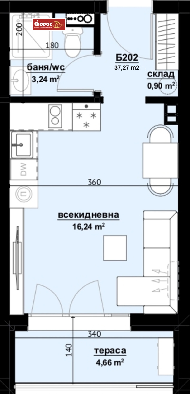 Продава  1-стаен град Бургас , Изгрев , 37 кв.м | 71879763 - изображение [2]