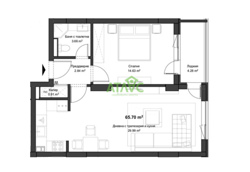 Продается  1 спальня Пловдив , Кючук Париж , 78 кв.м | 50345021