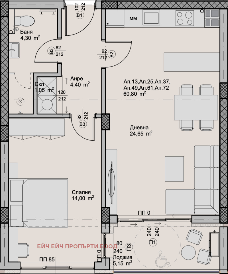 Na prodej  1 ložnice Plovdiv , Christo Smirnenski , 71 m2 | 16682166 - obraz [3]