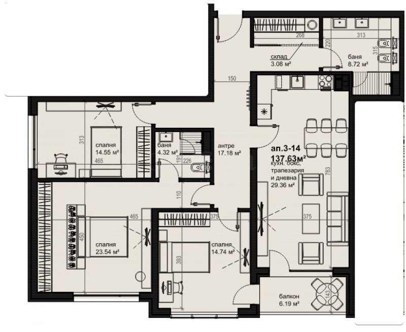 Eladó  3 hálószobás Burgas , Izgrev , 161 négyzetméter | 89687360 - kép [2]