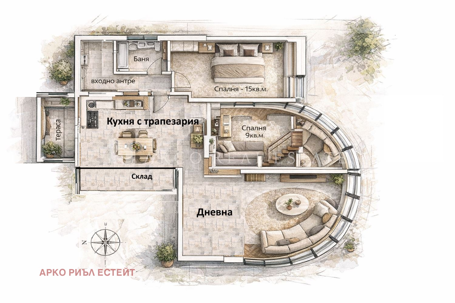 Продава МЕЗОНЕТ, гр. София, Борово, снимка 2 - Апартаменти - 54168242