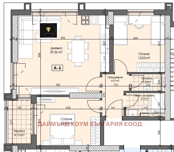Zu verkaufen  2 Schlafzimmer Plowdiw , Gagarin , 104 qm | 84705630 - Bild [2]