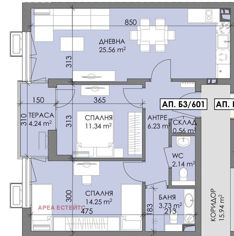 Продава  3-стаен град Бургас , Меден рудник - зона Б , 91 кв.м | 43225513 - изображение [2]