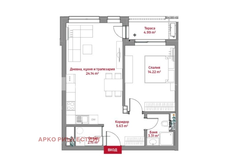 Zu verkaufen  1 Schlafzimmer Sofia , Zona B-5-3 , 78 qm | 47905559