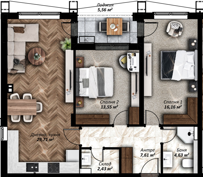 En venta  2 dormitorios Stara Zagora , Kazanski - iztok , 111 metros cuadrados | 12536667 - imagen [2]