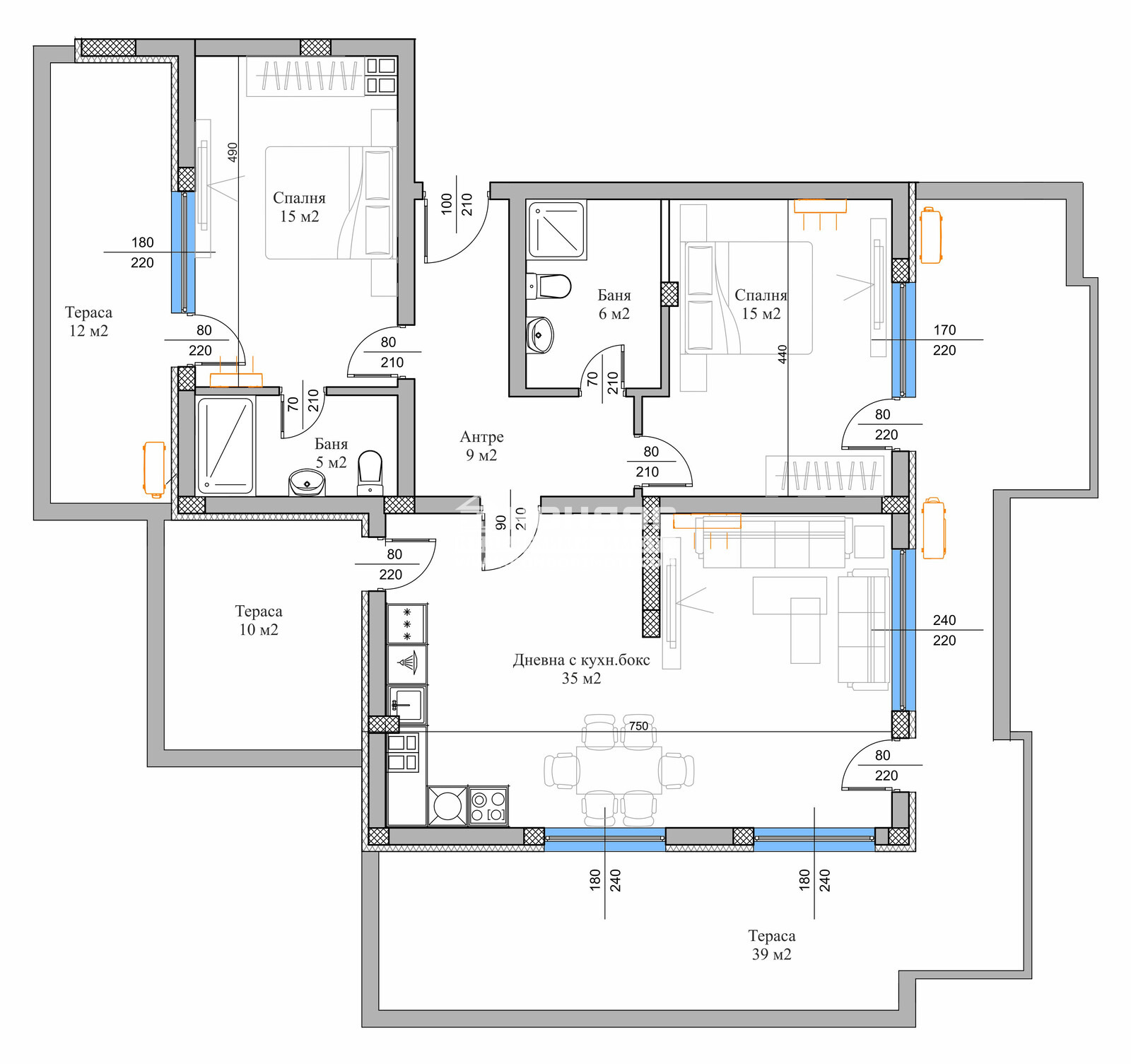 Продава 3-СТАЕН, гр. Пловдив, Кючук Париж, снимка 5 - Апартаменти - 52571444
