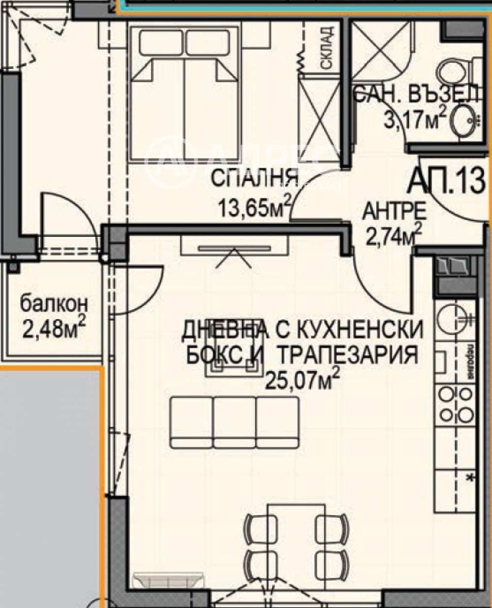 Продава 2-СТАЕН, гр. София, Обеля 2