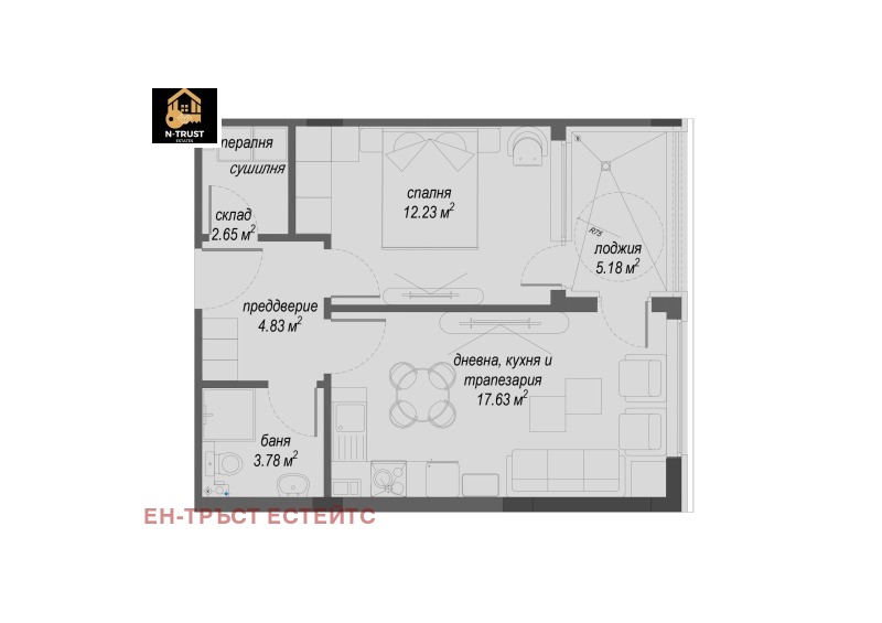 Продава 2-СТАЕН в град София, Малинова долина - 64 кв.м / 141 200 € » 276 163.20 лв., ЕН-ТРЪСТ ЕСТЕЙТС