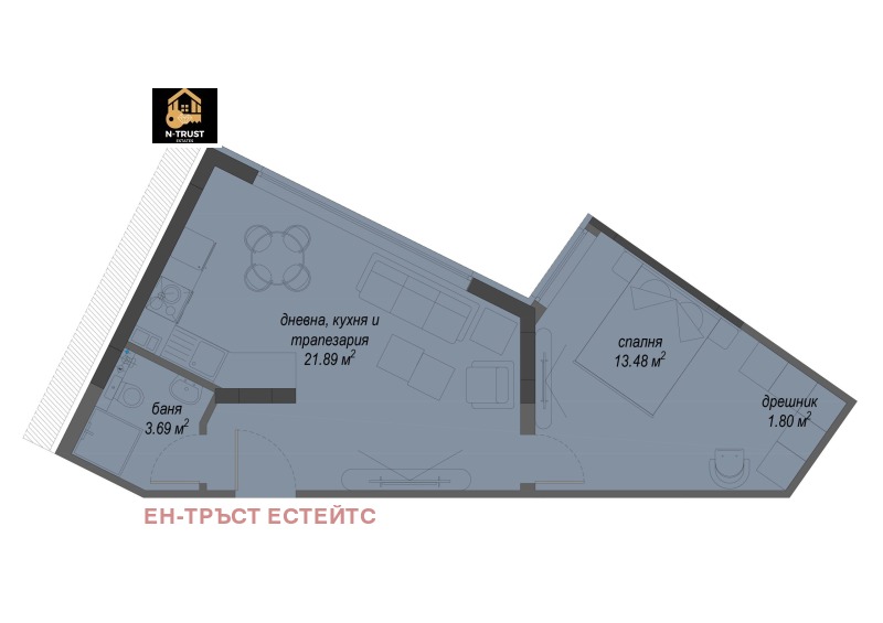 Продава 2-СТАЕН, гр. София, Малинова долина, снимка 1 - Aпартаменти - 49461999