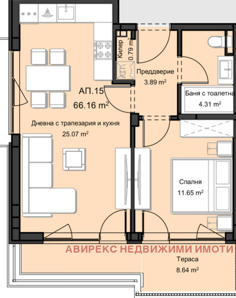 Продава 2-СТАЕН, гр. Пловдив, Остромила, снимка 2 - Апартаменти - 55753260