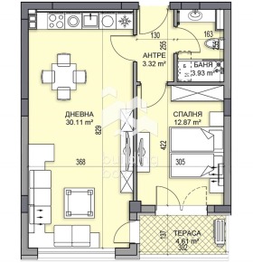 1 dormitor Gagarin, Plovdiv 1
