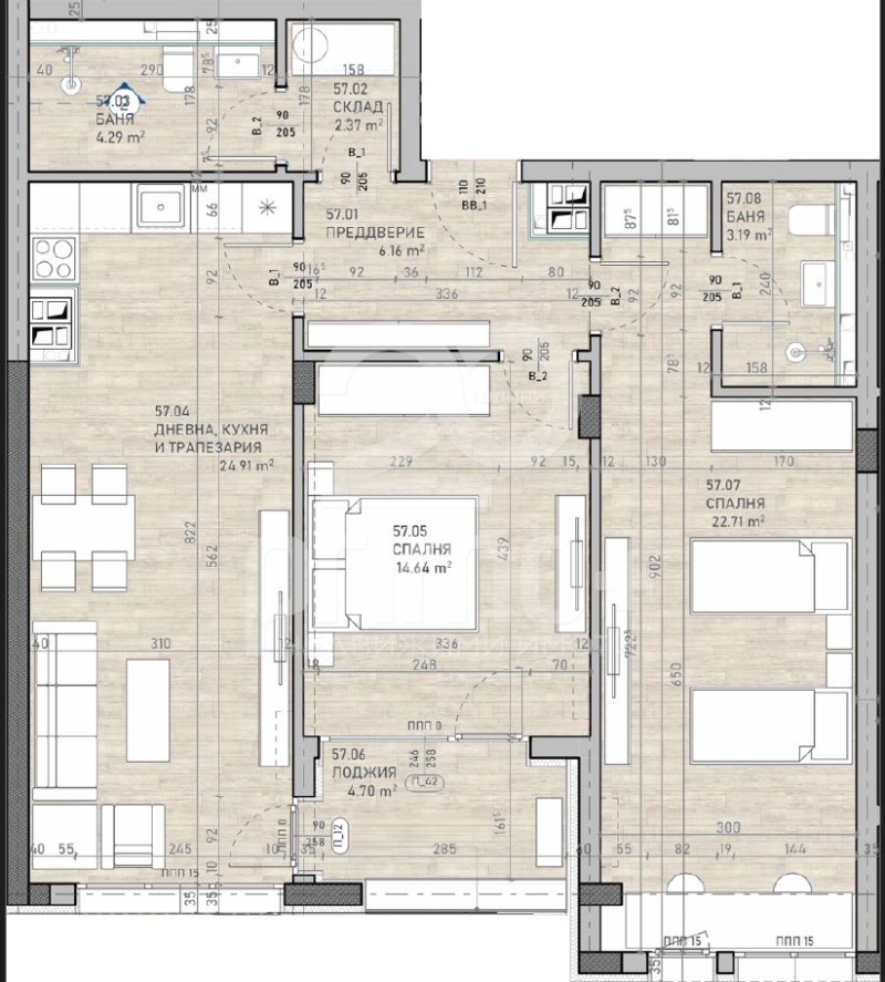 Продава 3-СТАЕН, гр. София, Сухата река, снимка 1 - Aпартаменти - 49569315