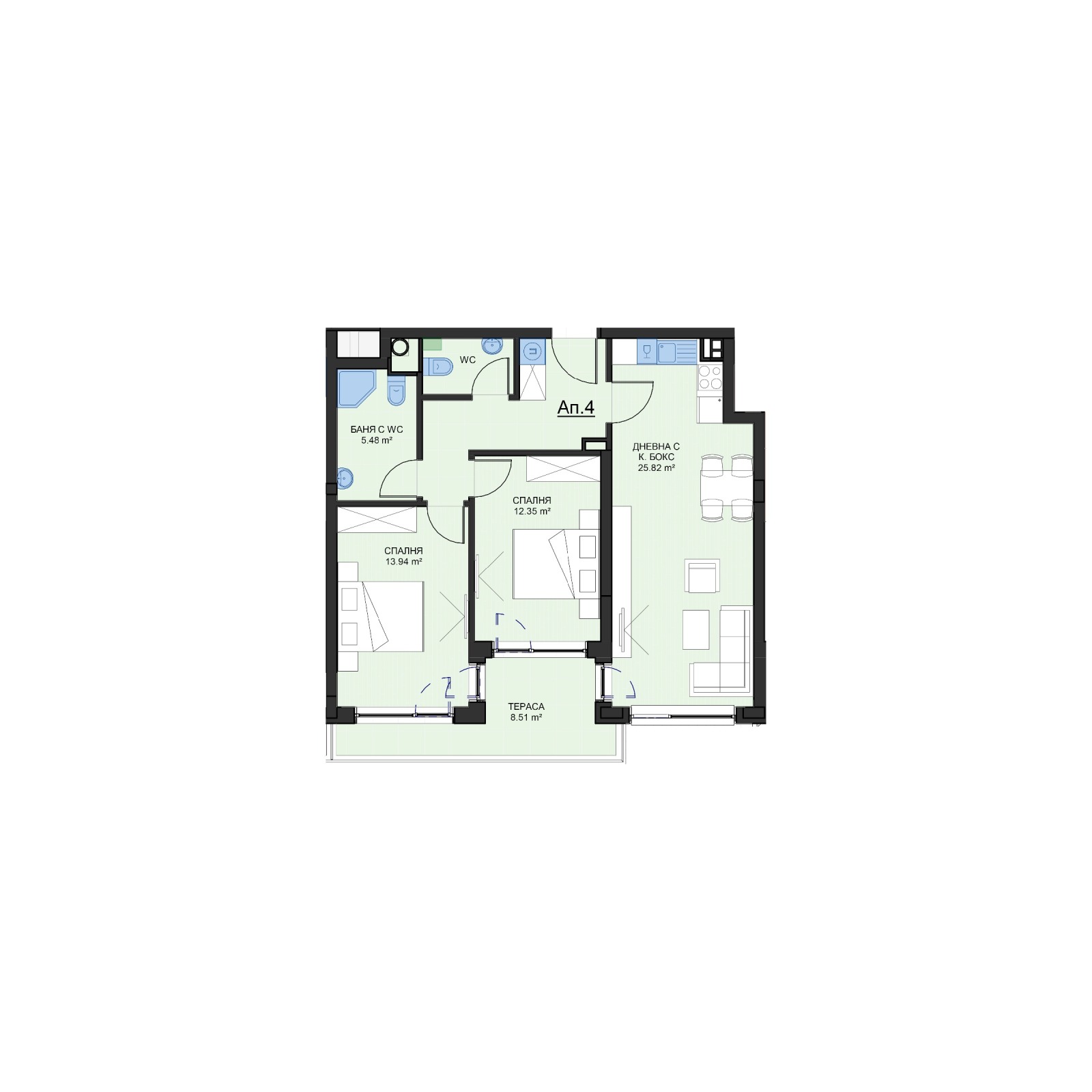 Продава 3-СТАЕН, гр. София, Малинова долина, снимка 5 - Апартаменти - 53809485