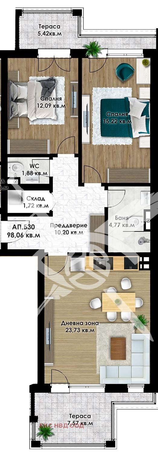 Продава 3-СТАЕН, гр. Пловдив, Остромила, снимка 1 - Aпартаменти - 47449979