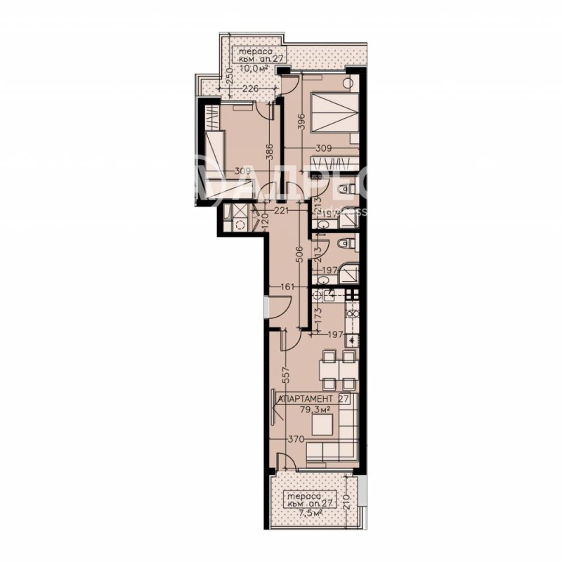 Till salu  2 sovrum Sofia , Manastirski livadi , 115 kvm | 85182592 - bild [5]