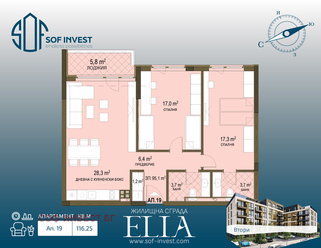 Продава 3-СТАЕН, гр. София, Овча купел 2, снимка 2 - Апартаменти - 52495312
