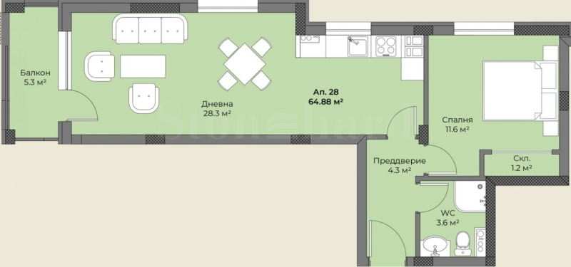 Продава 2-СТАЕН, гр. Пловдив, Беломорски, снимка 2 - Апартаменти - 53139005