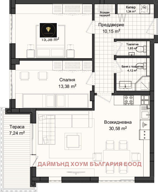 Продава 3-СТАЕН, гр. Пловдив, Гагарин, снимка 2 - Aпартаменти - 46455356
