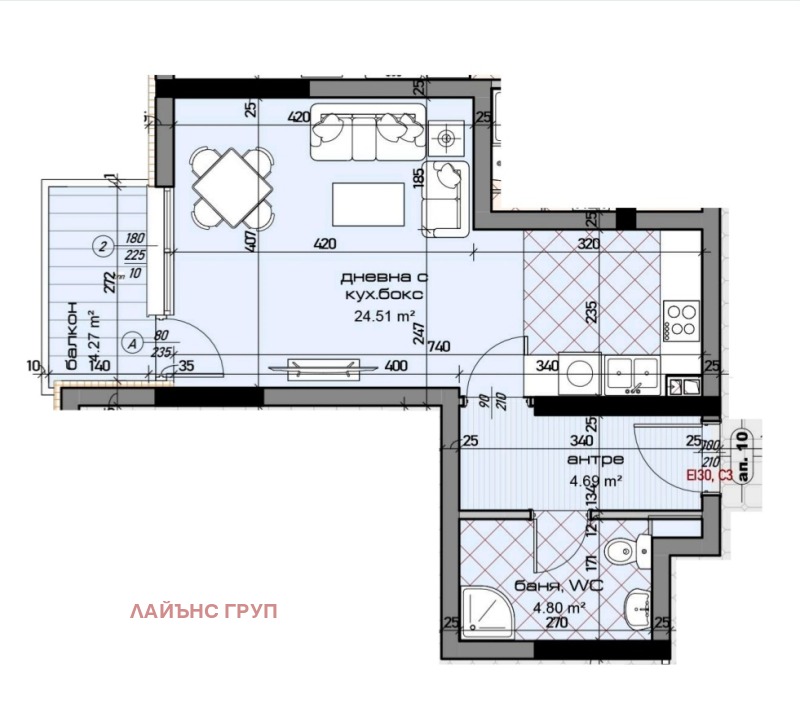 Продается  1 спальня Варна , Младост 2 , 55 кв.м | 57041817