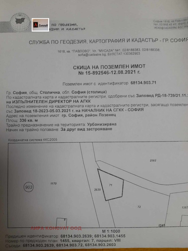 Продава ПАРЦЕЛ в град София, Хладилника - 316 кв.м / 100 000 € » 195 583.00 лв., ЛИРА КОНСУЛТ ООД
