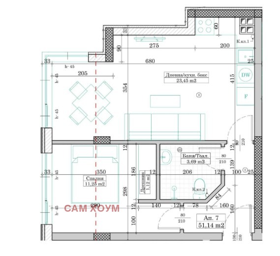 Na prodej  1 ložnice Varna , Levski 1 , 59 m2 | 17653331 - obraz [4]