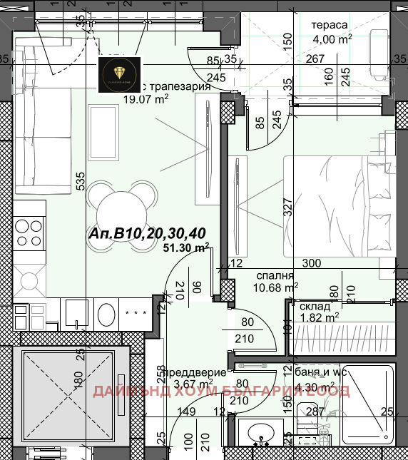 Til salgs  1 soverom Plovdiv , Trakija , 64 kvm | 44002493 - bilde [2]