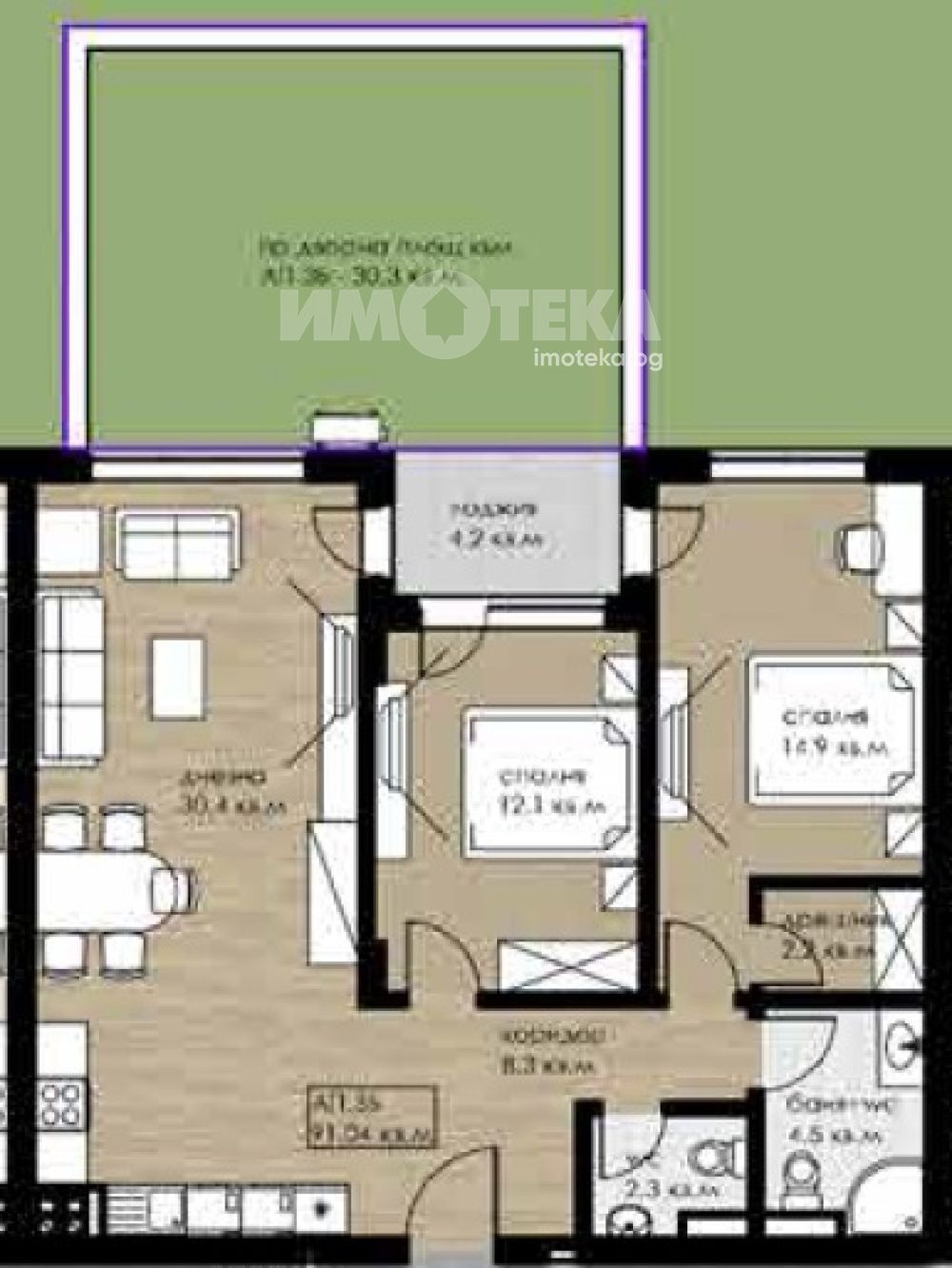 Продава 3-СТАЕН, гр. София, Дружба 2, снимка 3 - Апартаменти - 54136506