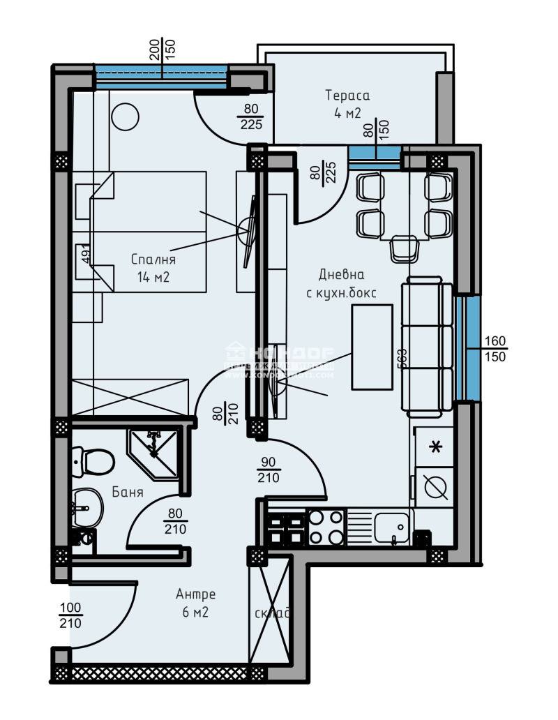 Продается  1 спальня Пловдив , Остромила , 60 кв.м | 45573581 - изображение [2]