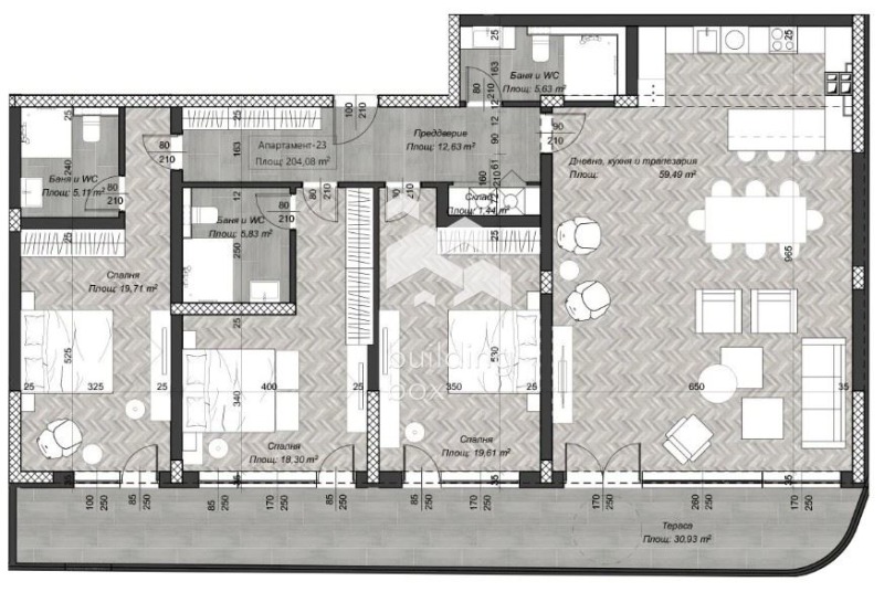 En venta  3 dormitorios Sofia , Tsentar , 241 metros cuadrados | 68198144 - imagen [4]