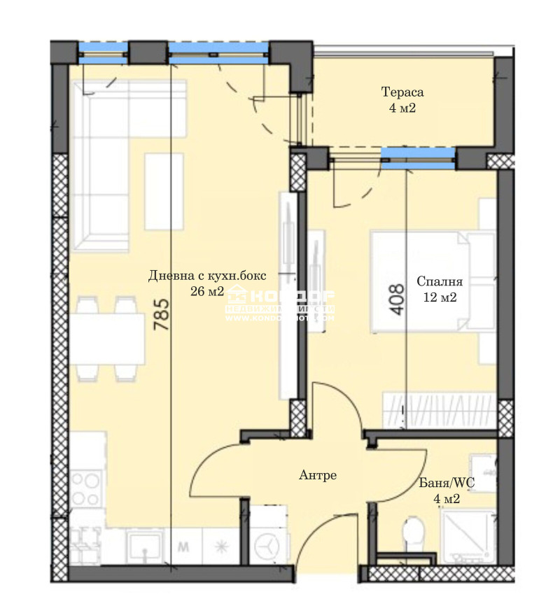 Продава  2-стаен град Пловдив , Тракия , 75 кв.м | 63325655 - изображение [5]